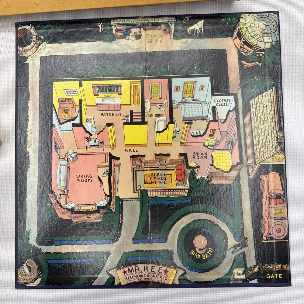 Vintage 1937 Selchow & Rig Boardgame Mr. Ree! - The Fireside Detective Game